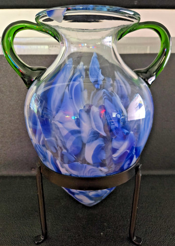Hand blown blue - blue, &