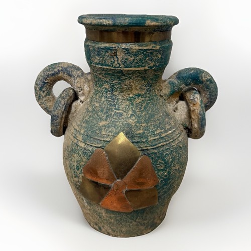 Vintage amphora vase blue - vintage,