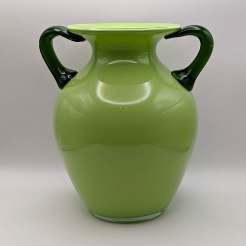 Cased art glass amphora vase - glass,